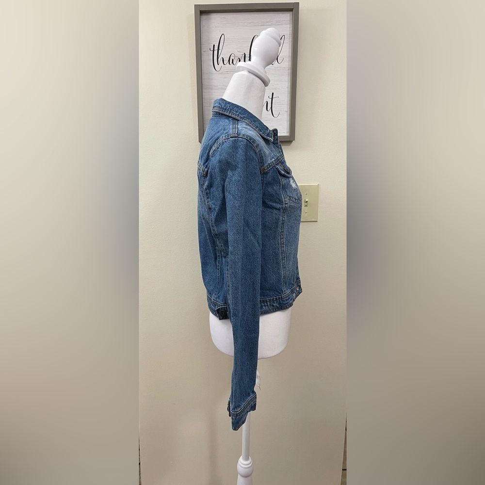 Highway Women’s Jean Denim Distressed Jacket Short Sz Small. - Picture 11 of 16